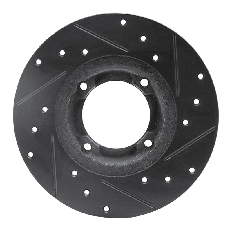 R1 Concepts R1 80-82 Toyota Tercel Front Left Drilled & Slotted Black Brake Rotor