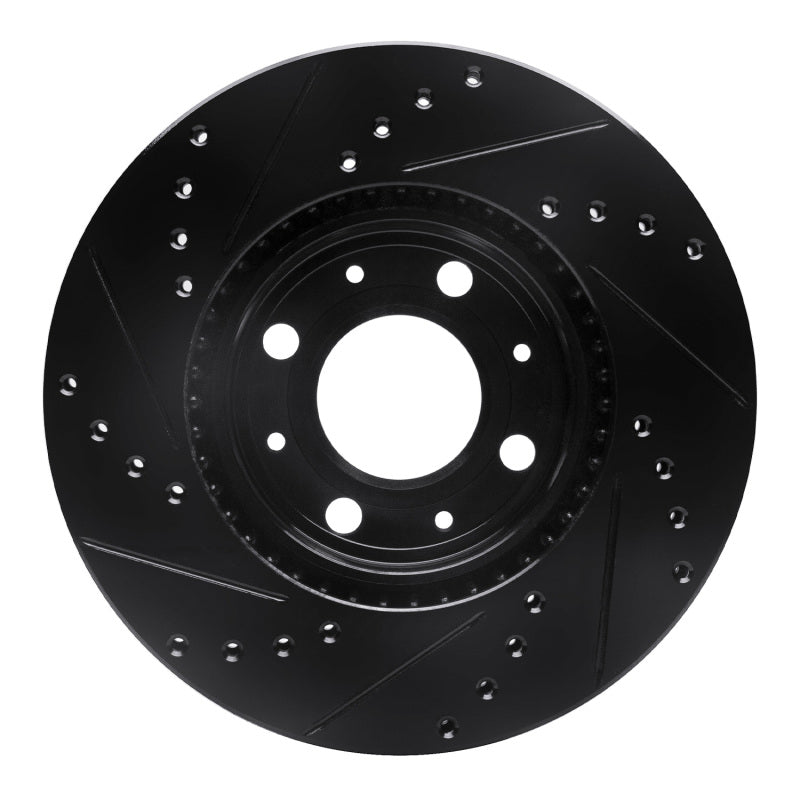 R1 Concepts R1 93-95 Volvo 850 Front Right Drilled & Slotted Black Brake Rotor