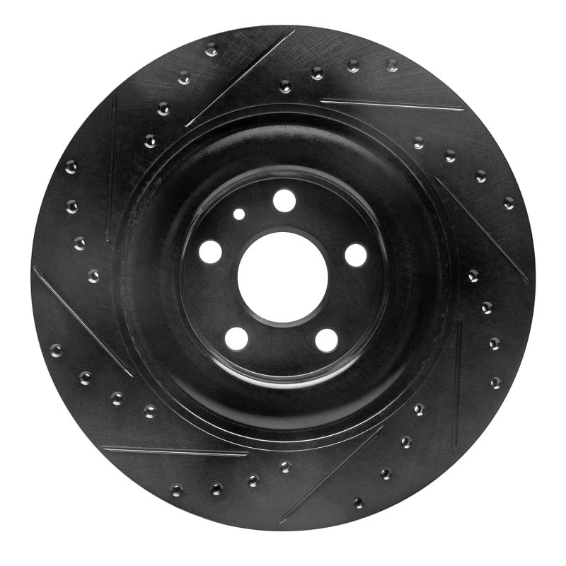 R1 Concepts R1 16-26 Polestar Polestar 2 Rear Right Drilled & Slotted Black Brake Rotor