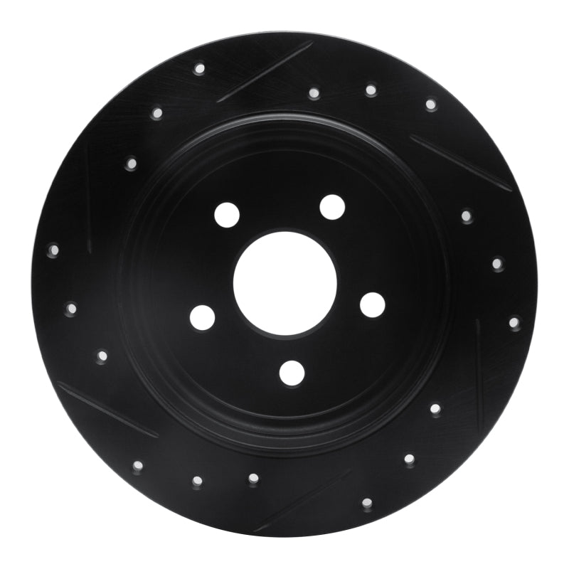 R1 Concepts R1 88-95 Chrysler New Yorker Rear Right Drilled & Slotted Black Brake Rotor