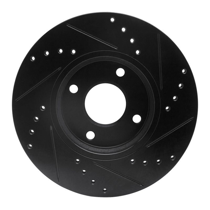 R1 Concepts R1 14-23 Ford Fiesta (USA/Canada) Front Left Drilled & Slotted Black Brake Rotor