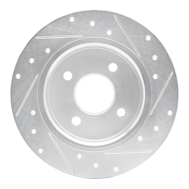 R1 Concepts R1 18-22 Ford Ecosport Rear Left Drilled & Slotted Silver Brake Rotor