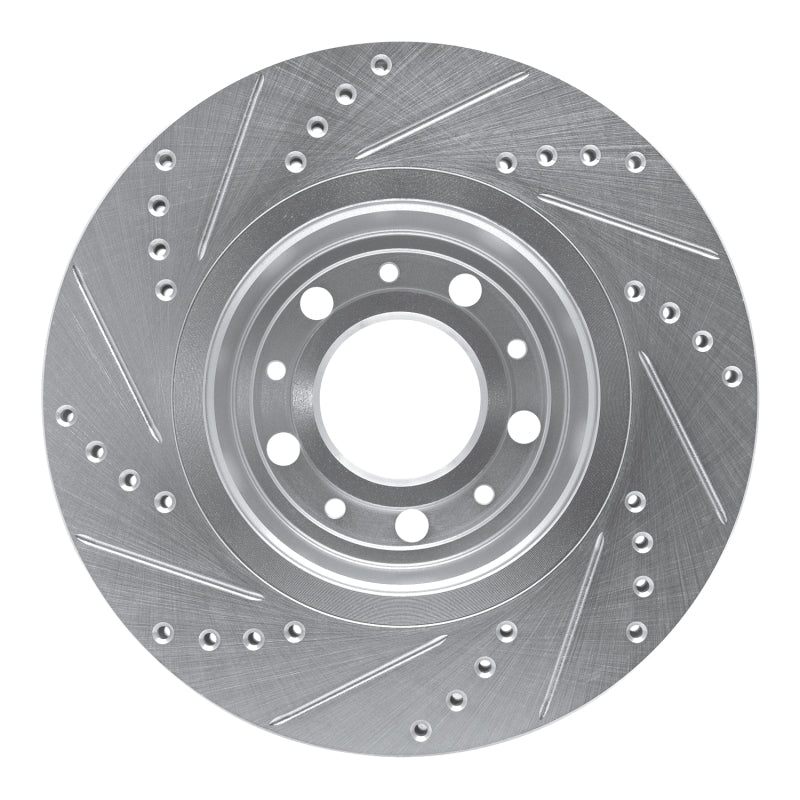 R1 Concepts R1 82-92 Volvo 780 Front Right Drilled & Slotted Silver Brake Rotor