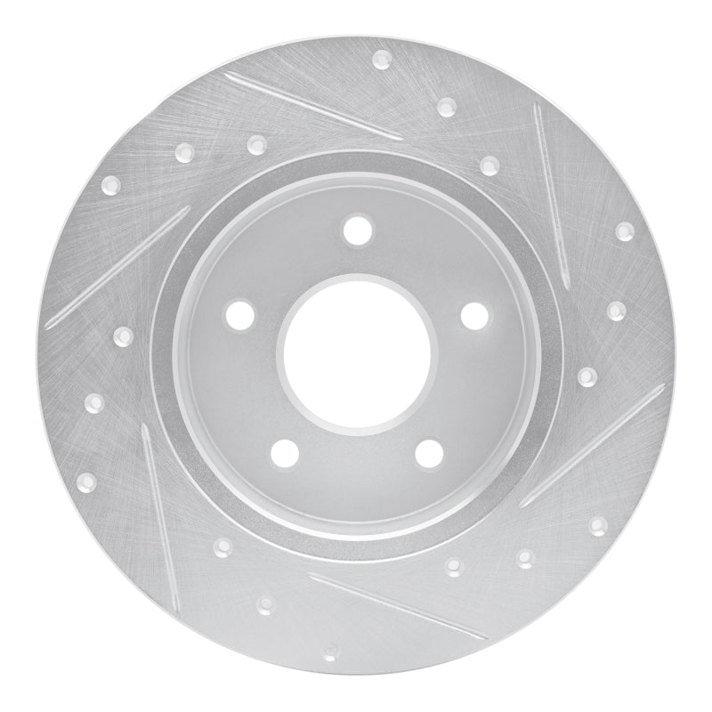 R1 Concepts R1 19-25 Nissan Kicks Rear Left Drilled & Slotted Silver Brake Rotor