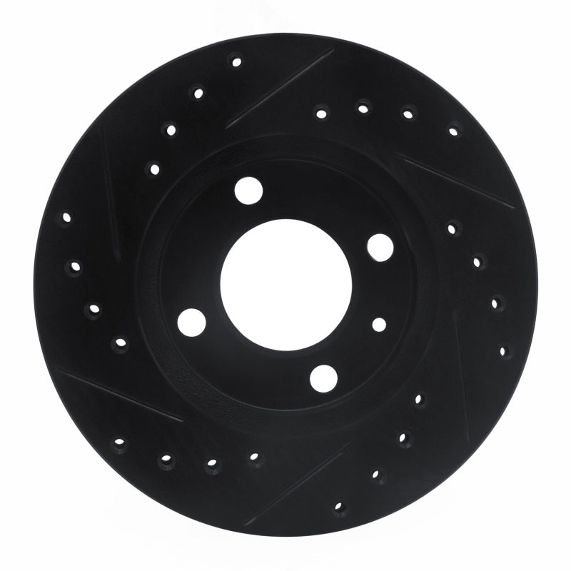 R1 Concepts R1 80-08 Audi 4000 Front Right Drilled & Slotted Black Brake Rotor