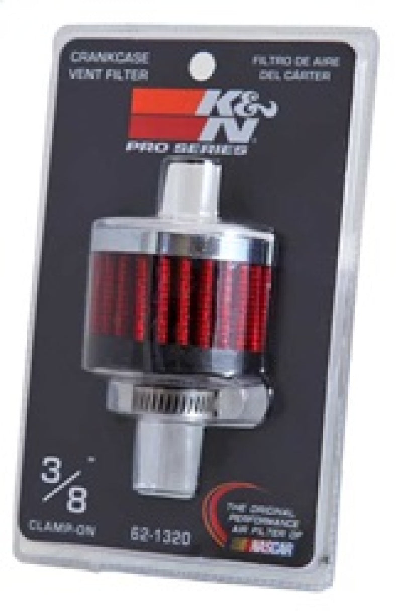 K&N Engineering K&N Clamp On Rubber Base Crankcase Vent Filter 0.375in Flange ID x 2in OD x 1.5in Height