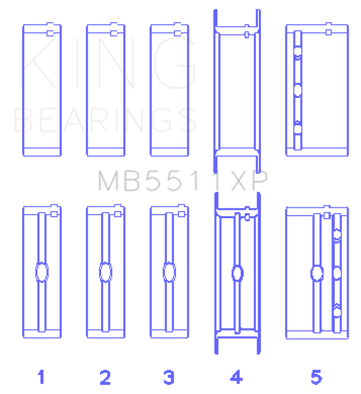 King Engine Bearings General Motors 326 / 350 / 389 / 400 3 Inch Main Bearing Set