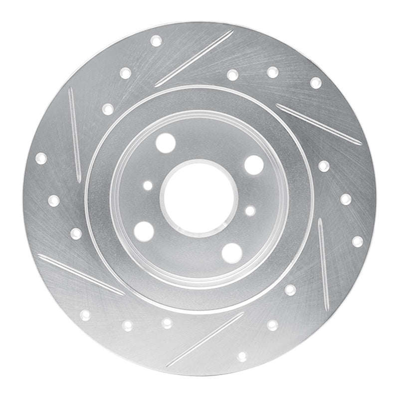 R1 Concepts R1 87-89 Toyota MR2 Rear Right Drilled & Slotted Silver Brake Rotor