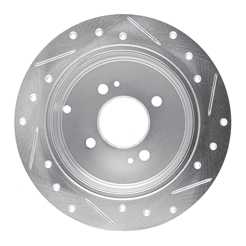 R1 Concepts R1 06-12 Dodge Attitude (Mexico) Rear Left Drilled & Slotted Silver Brake Rotor