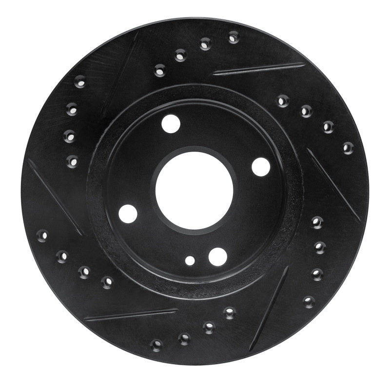 R1 Concepts R1 90-01 Ford Escort Front Right Drilled & Slotted Black Brake Rotor