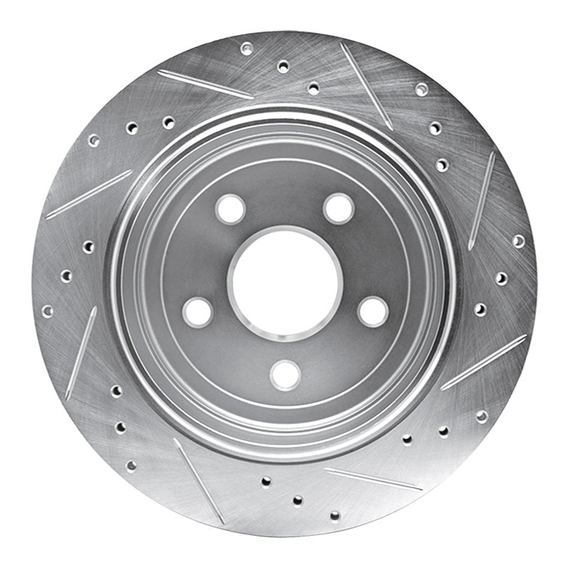 R1 Concepts R1 11-25 Dodge Durango Rear Left Drilled & Slotted Silver Brake Rotor