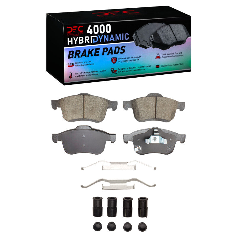 DFC 14-19 Fiat 500L Front 4000 HybriDynamic Brake Pads and Hardware Kit