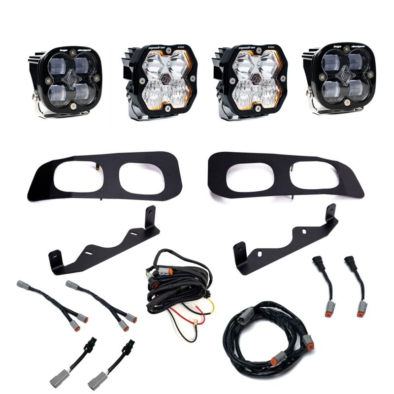 Baja Designs 23-25 Ford Super Duty Squadron Pro/SAE 2.0 Dual Fog Pocket Kit (SAE Fog) - Clear