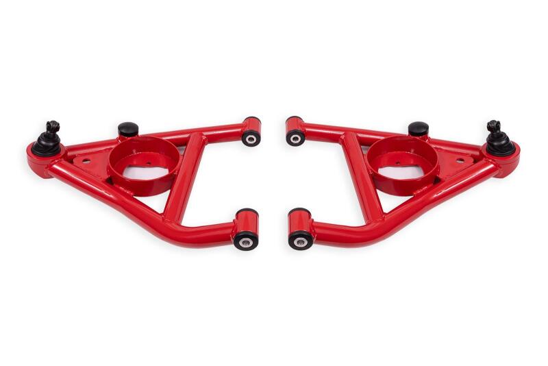 BMR Suspension BMR 67-69 Chevrolet Camaro w/Rear Bump Stops Lower A-Arms w/ STD Ball Joint (Delrin) - Red