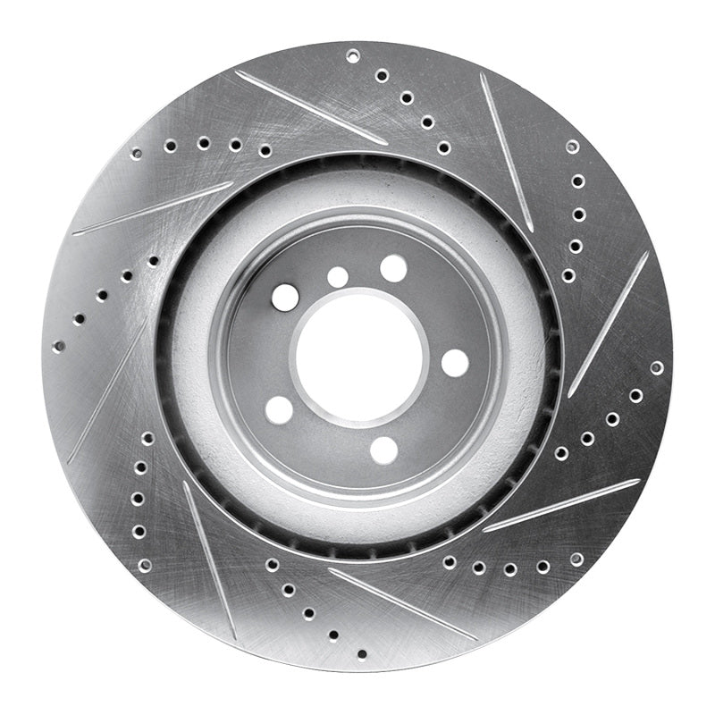 R1 Concepts R1 06-12 Land Rover Range Rover Front Left Drilled & Slotted Silver Brake Rotor