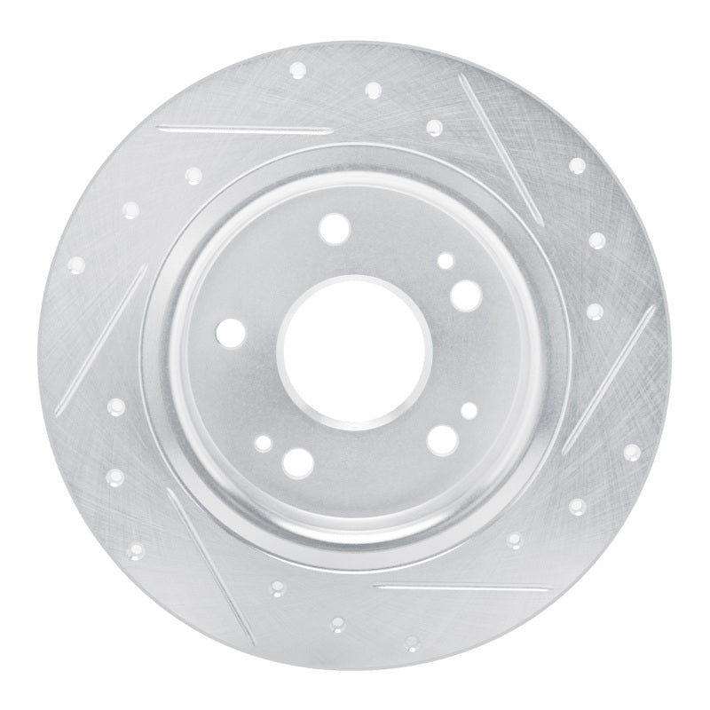 R1 Concepts R1 22-25 Acura Integra Rear Left Drilled & Slotted Silver Brake Rotor