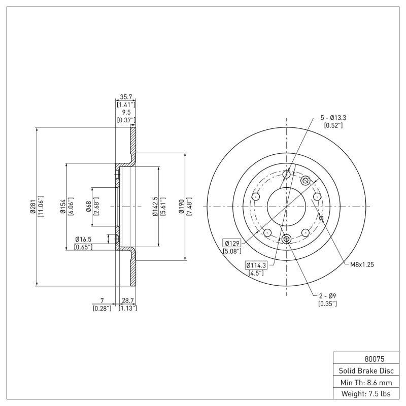 DFC 16-18 Mazda CX-3 Rear Brake Rotor
