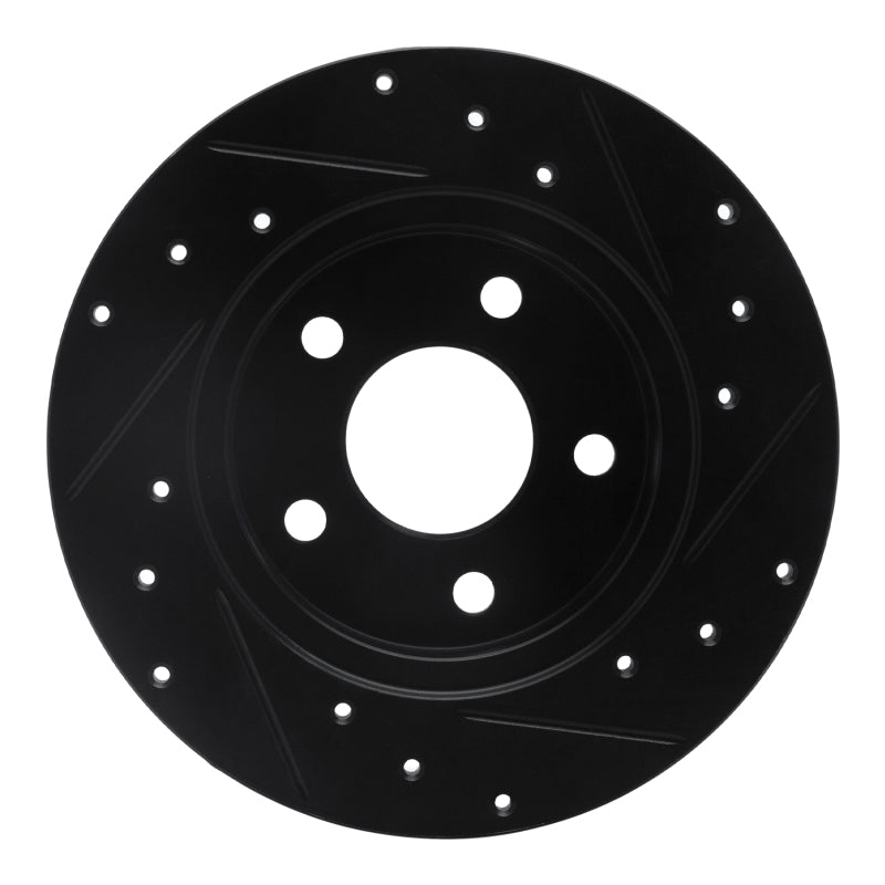 R1 Concepts R1 04-12 Chevrolet Malibu Rear Left Drilled & Slotted Black Brake Rotor