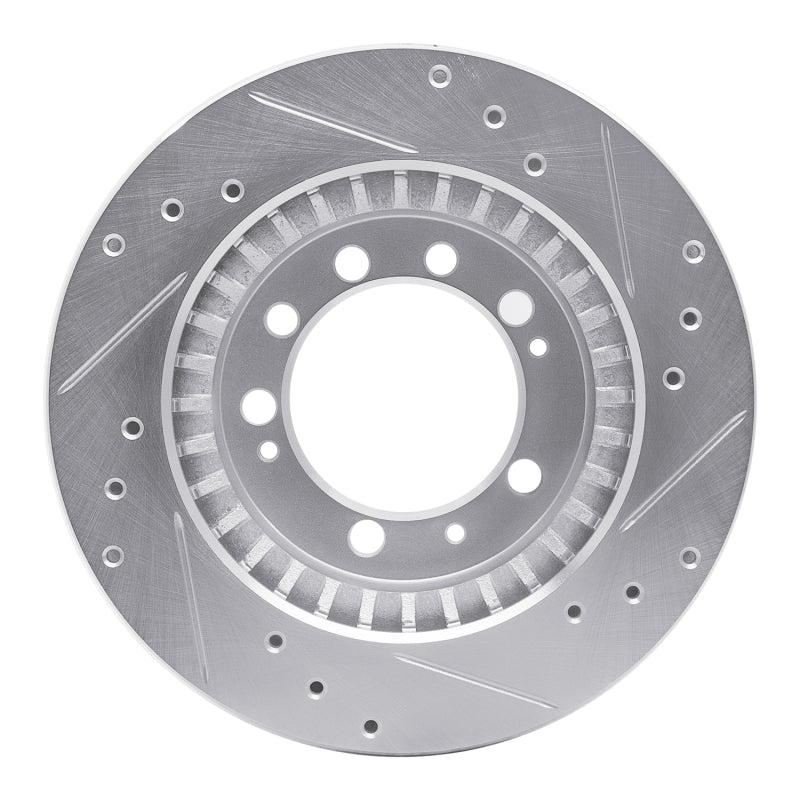 R1 Concepts R1 83-89 Chrysler Conquest Rear Left Drilled & Slotted Silver Brake Rotor