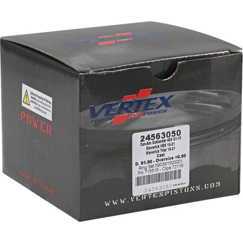 Vertex Pistons Vertex Piston 2011 Can-Am Commander 800 800cc +0.50mm Oversized Cast Replica Piston Kit