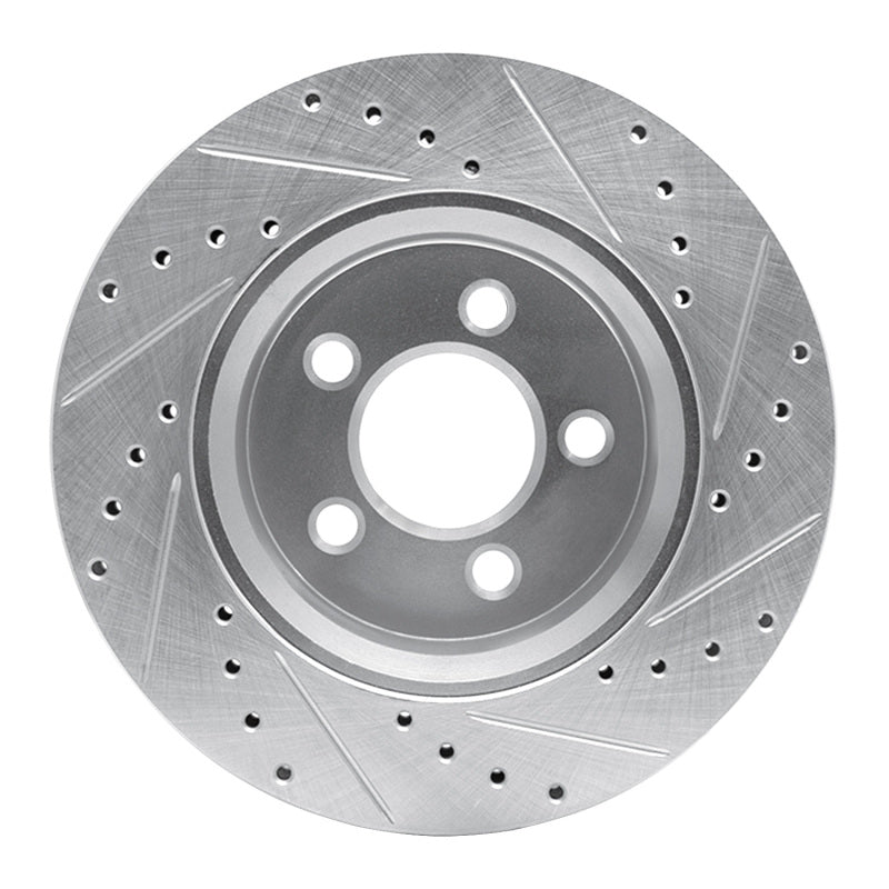 R1 Concepts R1 07-12 Dodge Nitro Front Left Drilled & Slotted Silver Brake Rotor