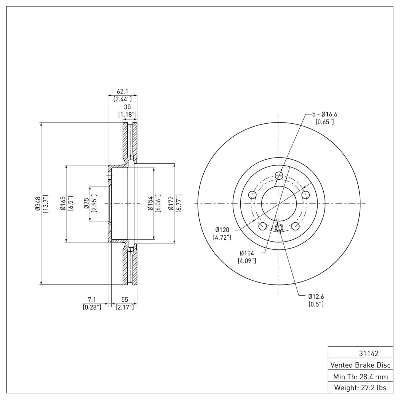 DFC 07-18 BMW X5 Front Brake Rotor