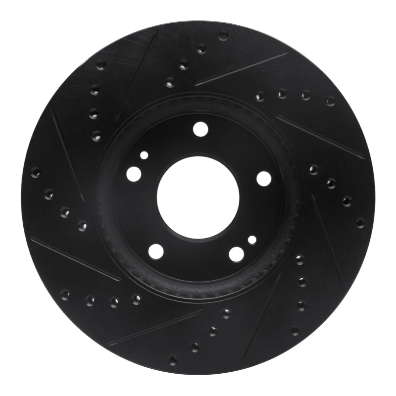 R1 Concepts R1 07-10 Kia Rondo (Canada) Front Right Drilled & Slotted Black Brake Rotor