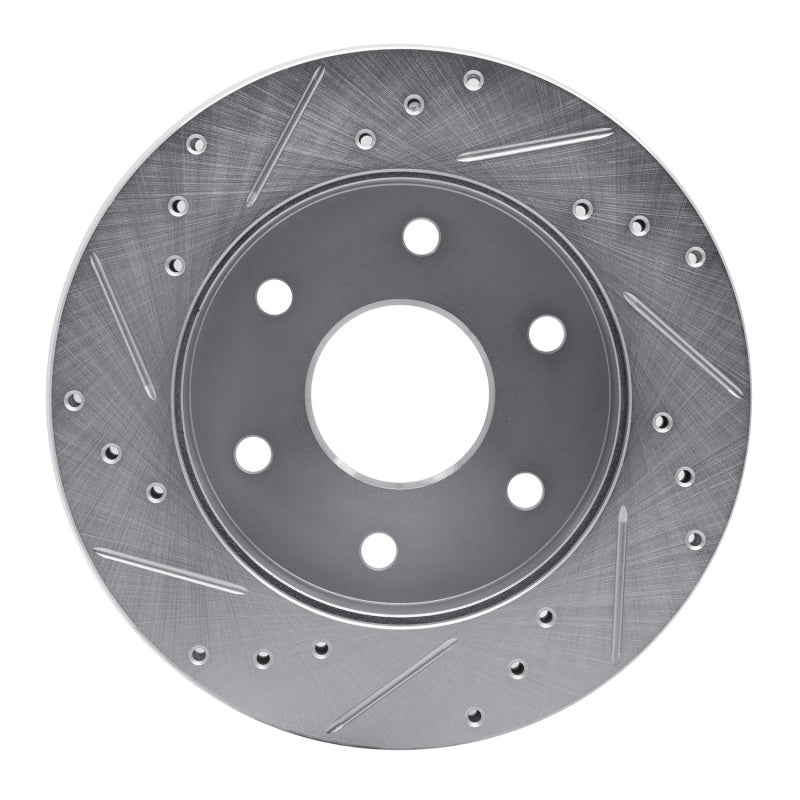 R1 Concepts R1 88-91 Chevrolet K1500 Front Right Drilled & Slotted Silver Brake Rotor