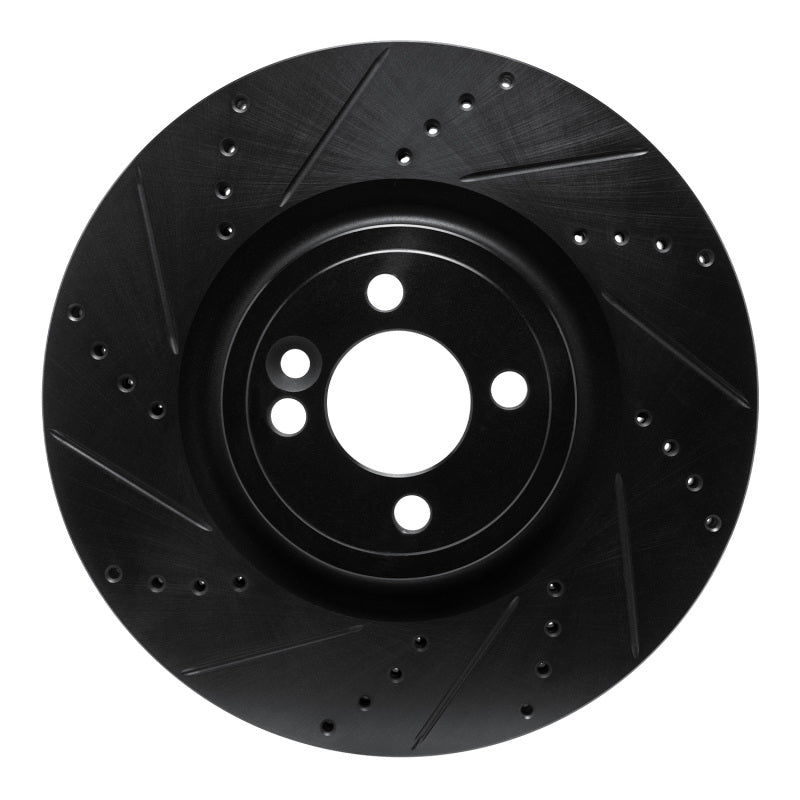 R1 Concepts R1 13-13 Mini Cooper (Excl Clubman) Front Left Drilled & Slotted Black Brake Rotor