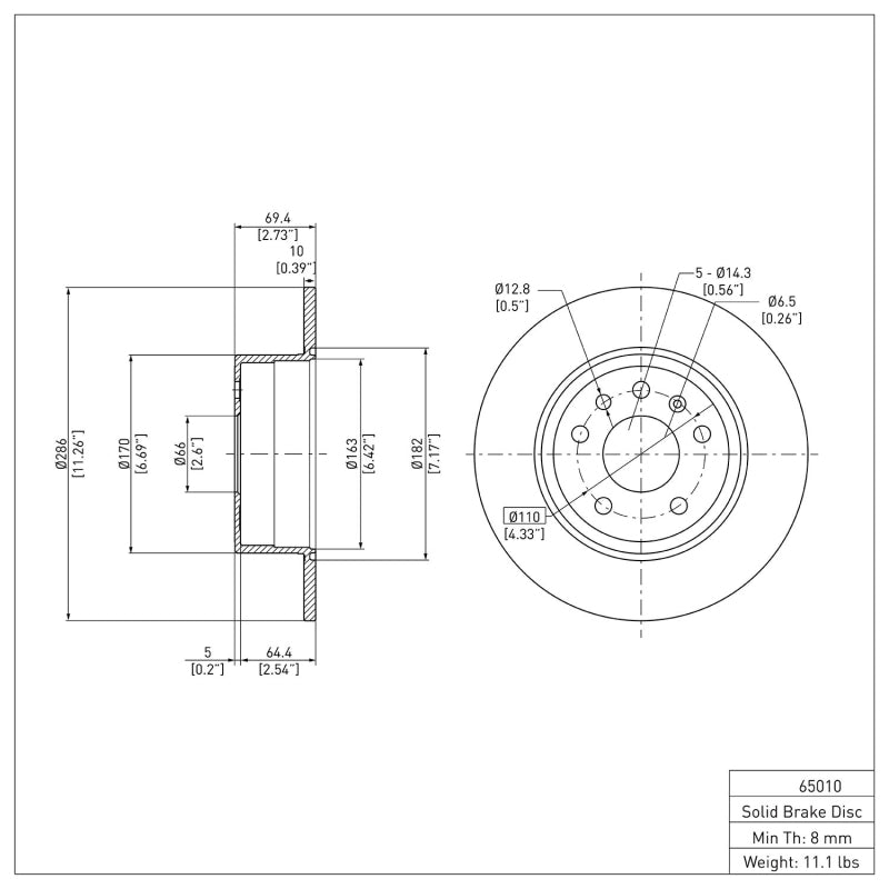 DFC 97-08 Chevrolet/Opel Astra (Mexico) Rear Brake Rotor