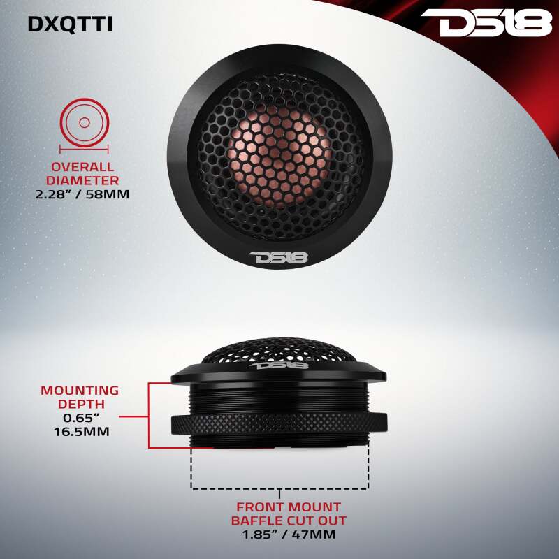 DS18 Deluxe Quality 2.2in Dome Neodymium Aluminum Body 30 Watts RMS 1.1in Titanium Vc 4 ohm