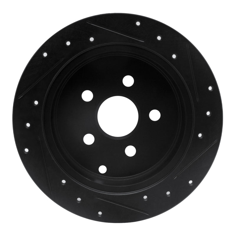 R1 Concepts R1 00-10 Pontiac Vibe Rear Left Drilled & Slotted Black Brake Rotor