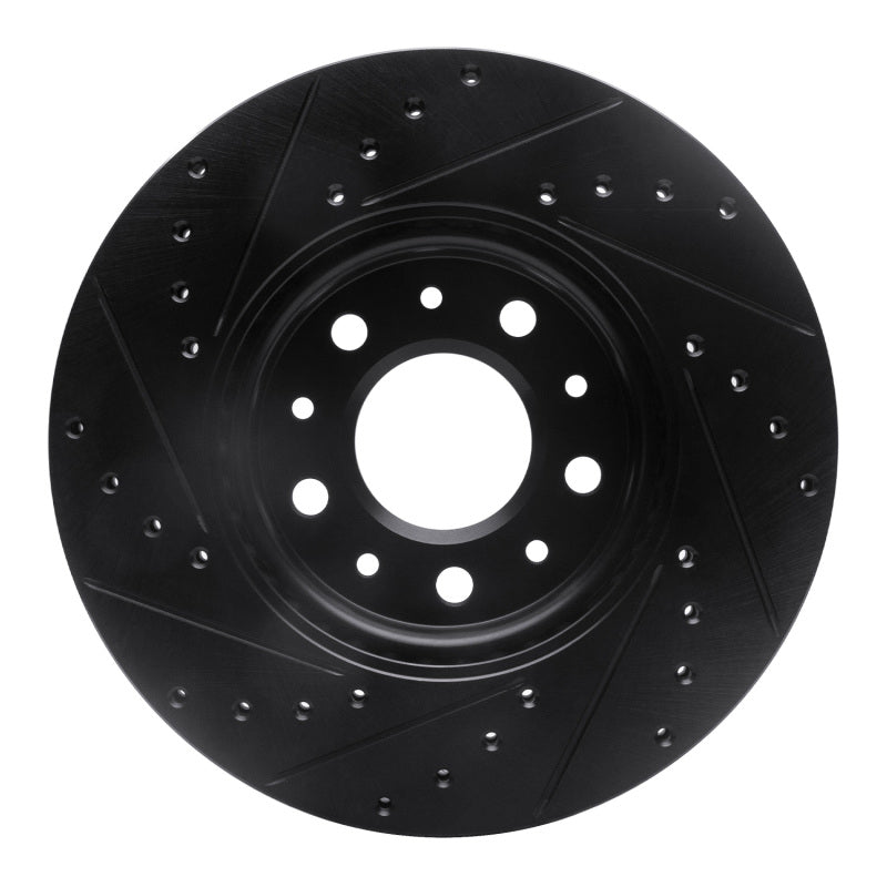R1 Concepts R1 16-21 Buick Regal Sportback Front Right Drilled & Slotted Black Brake Rotor