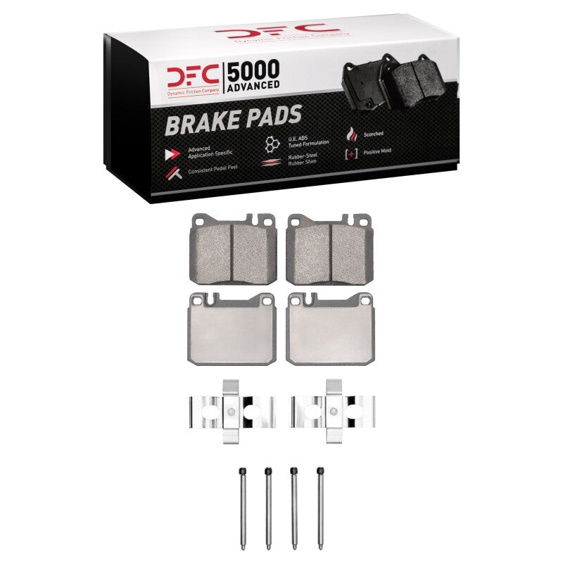 DFC 85-91 Mercedes-Benz 300SE Front 5000 Advanced Low Metallic Brake Pads and Hardware Kit