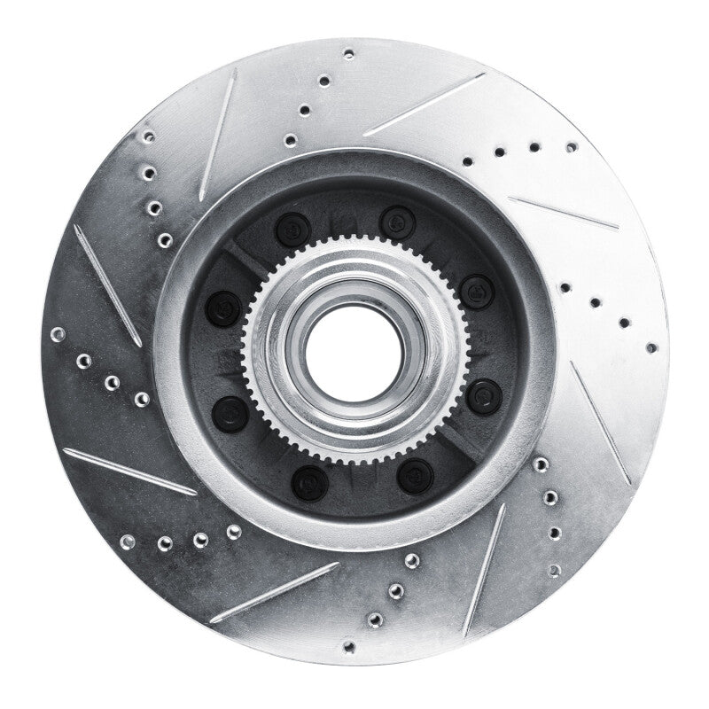 R1 Concepts R1 11-25 Ford F-350 Super Duty 2WD Front Right Drilled & Slotted Silver Brake Rotor