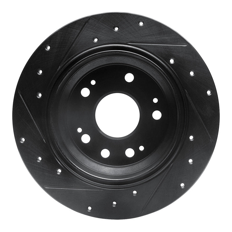 R1 Concepts R1 02-04 Acura RL Rear Right Drilled & Slotted Black Brake Rotor