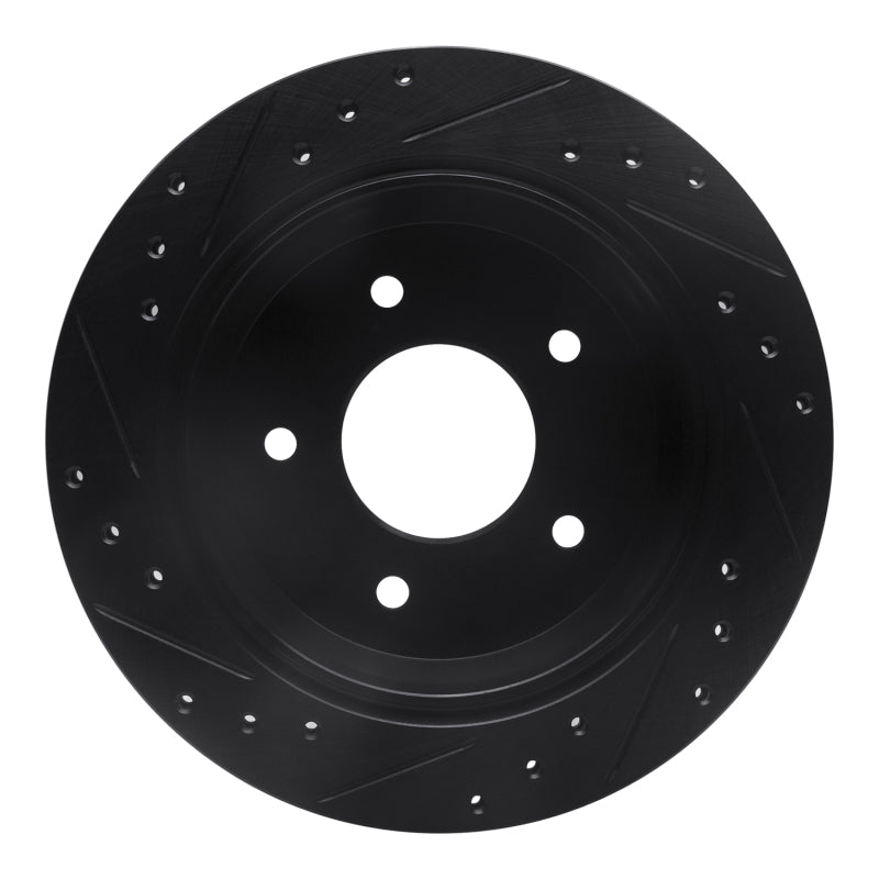 R1 Concepts R1 94-96 Chevrolet Impala Rear Right Drilled & Slotted Black Brake Rotor