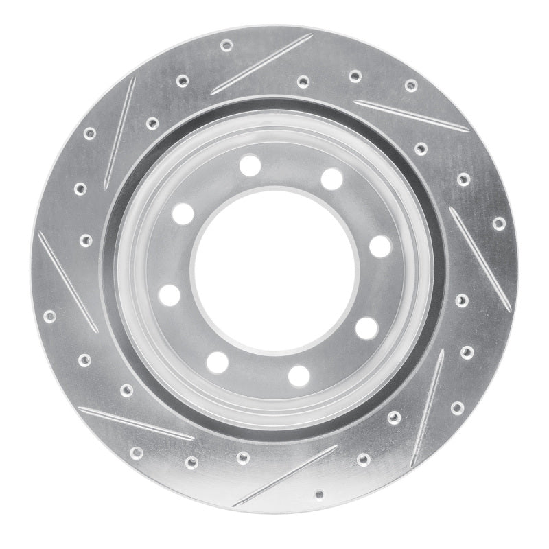 R1 Concepts R1 01-10 Chevrolet Silverado 3500 HD Rear Right Drilled & Slotted Silver Brake Rotor