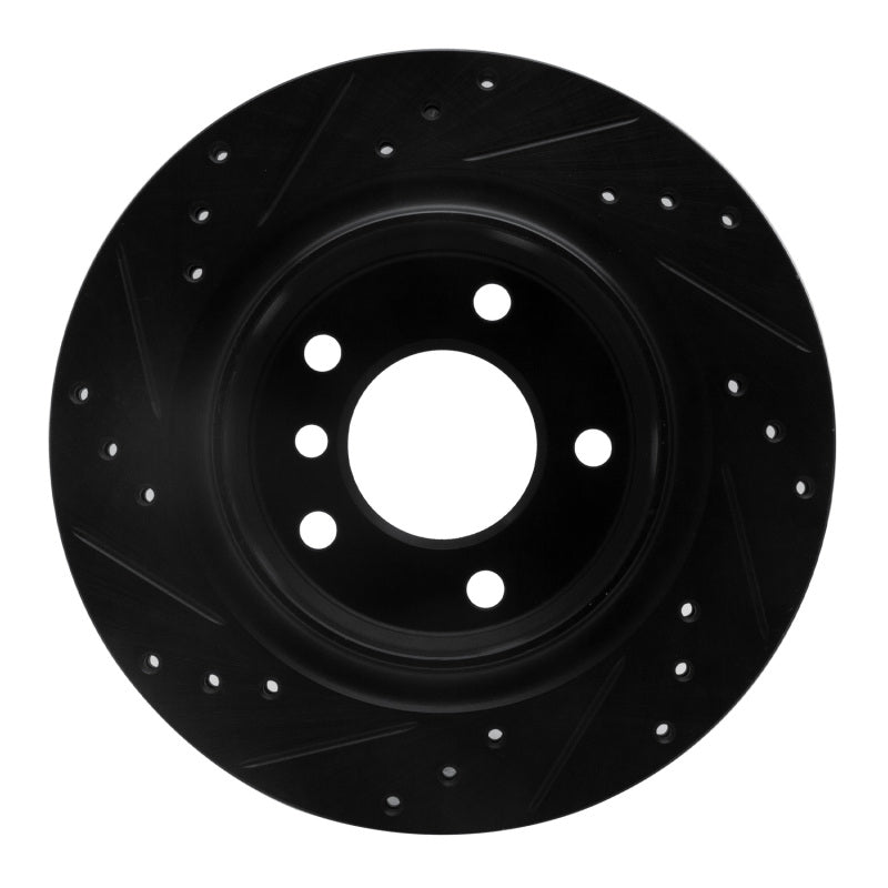 R1 Concepts R1 99-06 BMW 325I (USA/Canada) Rear Right Drilled & Slotted Black Brake Rotor