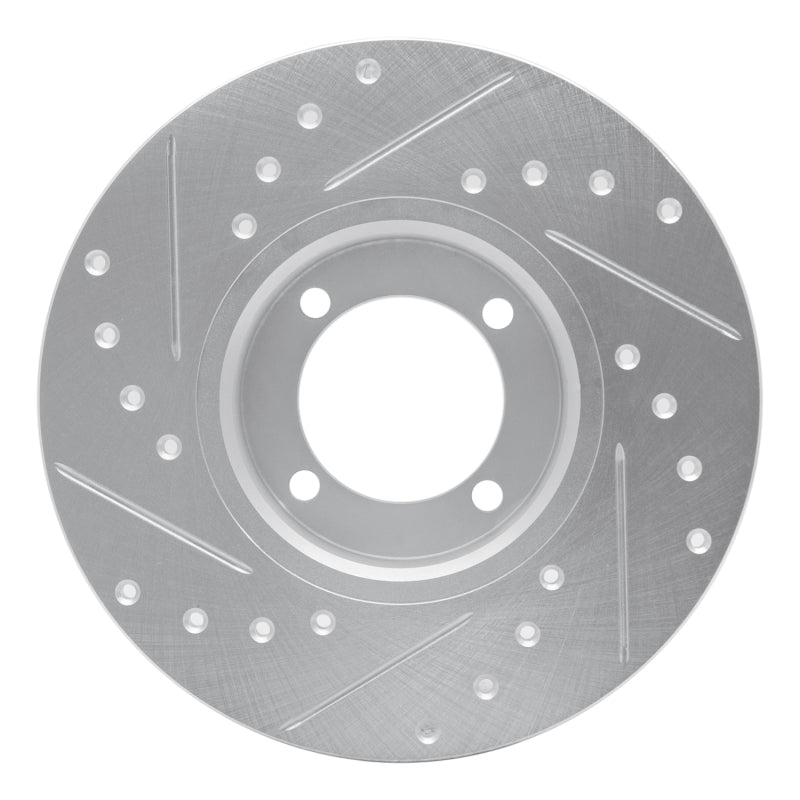 R1 Concepts R1 74-79 Lotus Elite Front Right Drilled & Slotted Silver Brake Rotor