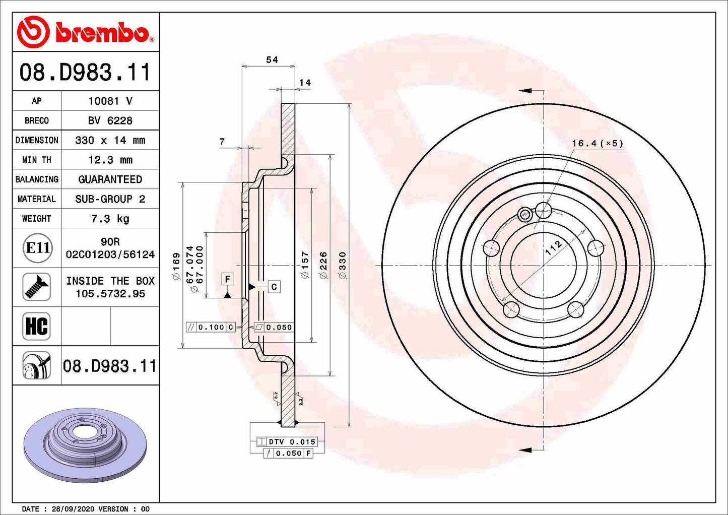 TOURMAX BCR-412 Disc Brake Caliper Repair Kit