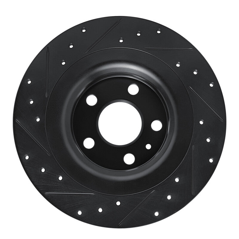 R1 Concepts R1 18-25 Volvo XC60 Rear Right Drilled & Slotted Black Brake Rotor