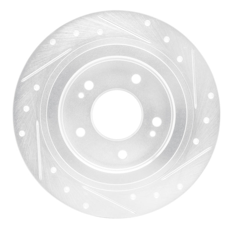 R1 Concepts R1 18-25 Hyundai Kona Rear Left Drilled & Slotted Silver Brake Rotor