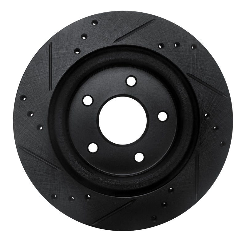 R1 Concepts R1 17-25 Nissan X-Trail (Mexico) Rear Right Drilled & Slotted Black Brake Rotor