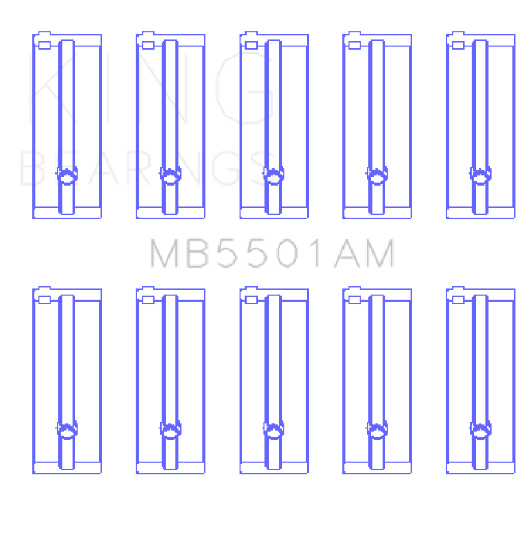 King Engine Bearings Suzuki F8/F10/(Size +0.50mm) Main Bearing Set