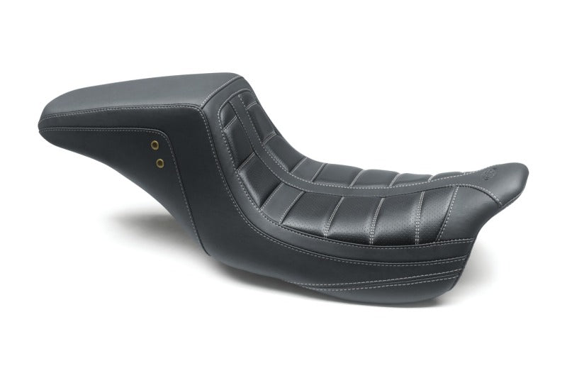 Mustang Motorcycle Mustang 08-21 HD Electra Glide,Rd Glide,Rd King,St Glide Squareback 1PC Seat - Black w/Gry Stitching