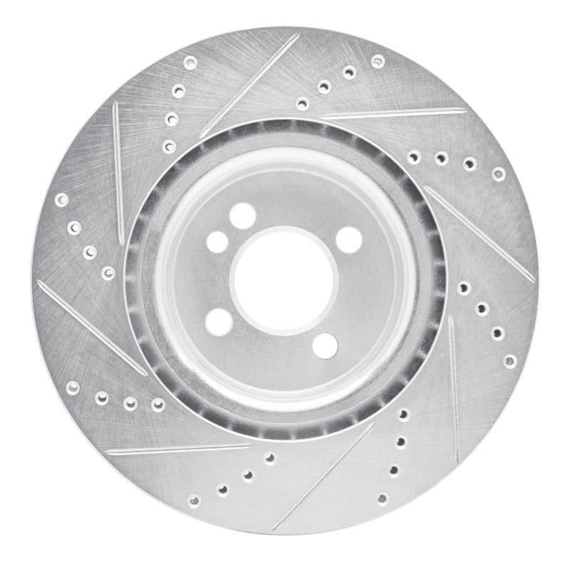 R1 Concepts R1 09-14 Mini Cooper Clubman Front Right Drilled & Slotted Silver Brake Rotor