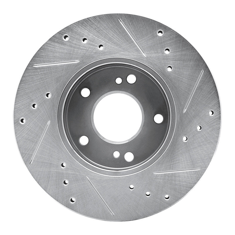 R1 Concepts R1 89-99 Infiniti I30 Front Left Drilled & Slotted Silver Brake Rotor