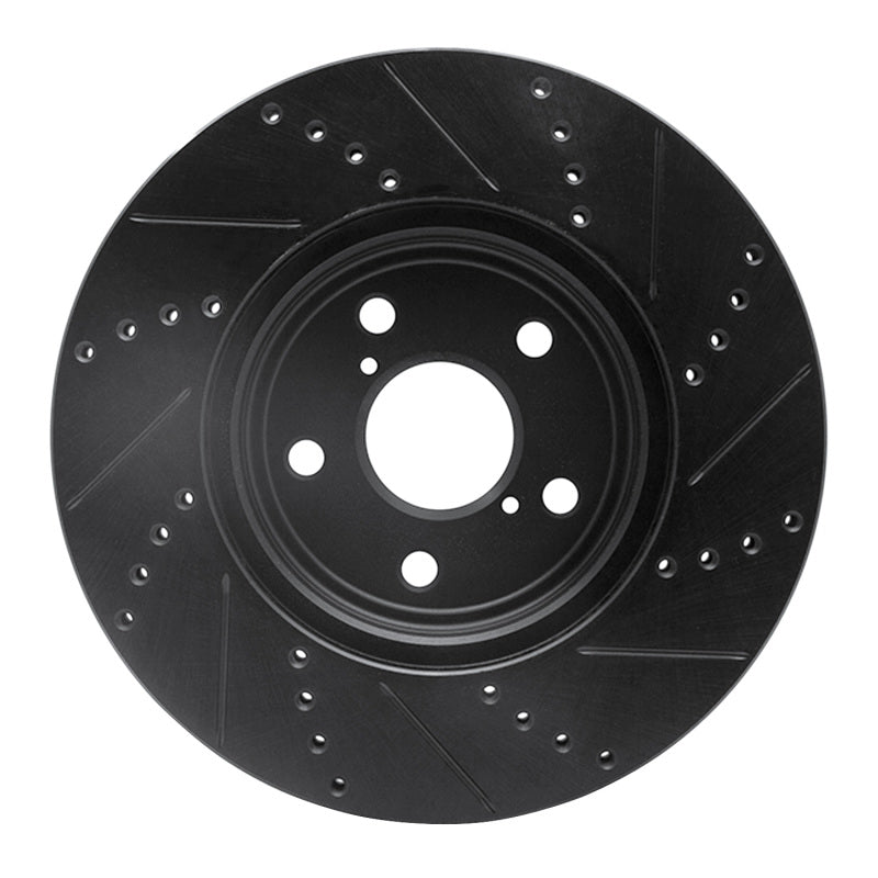 R1 Concepts R1 01-06 Lexus LS430 Front Left Drilled & Slotted Black Brake Rotor