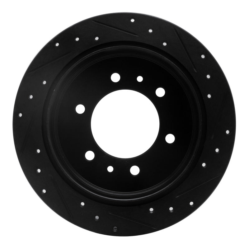 R1 Concepts R1 06-10 Hummer H3T Rear Left Drilled & Slotted Black Brake Rotor